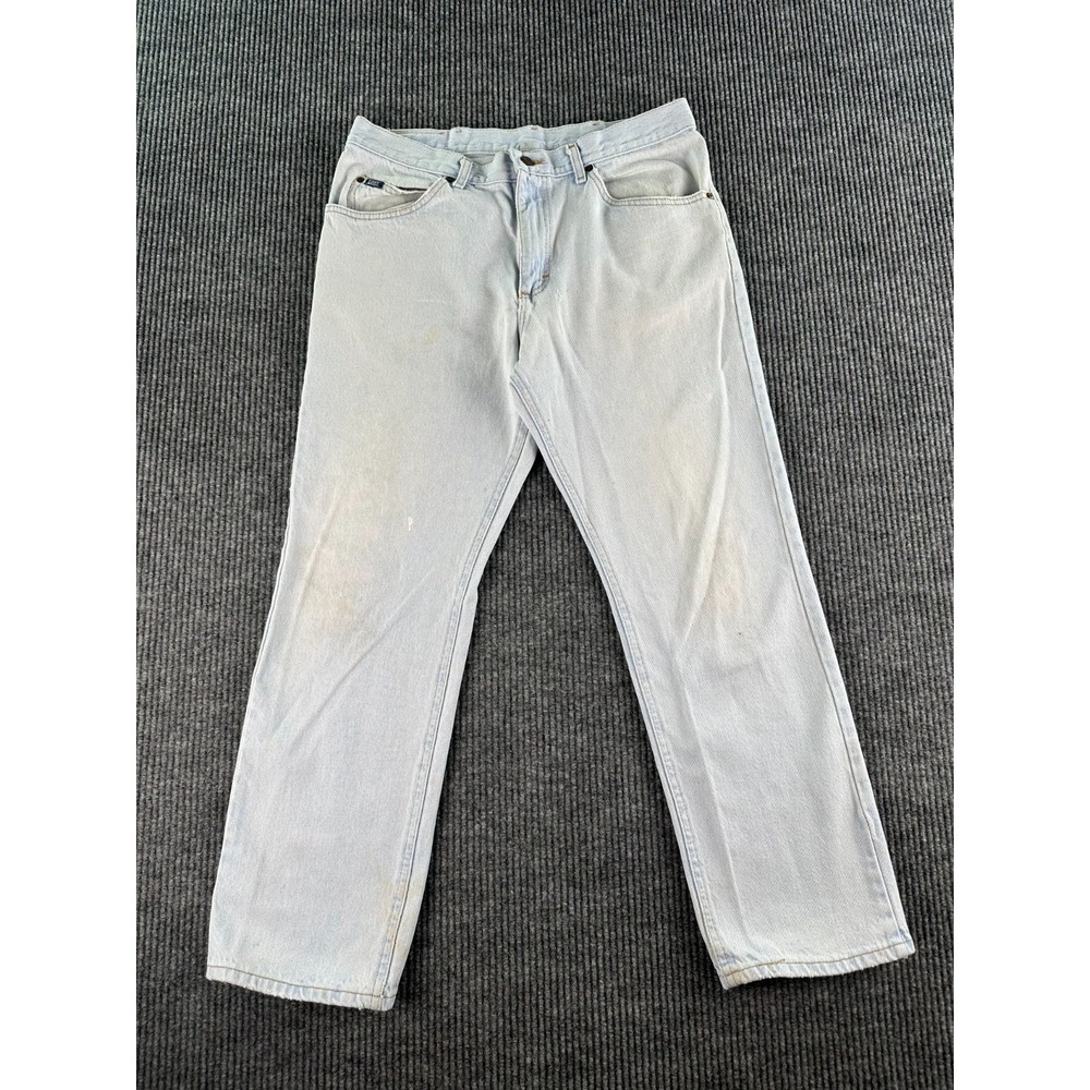 Lee Jeans Men's 36x29 Light Wash Denim Straight Leg 100% Cotton Vintage USA